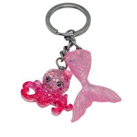 GLITTER MERMAID TAIL PRINCESS OCTOPUS KEYRING