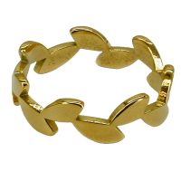 STAINLESS STEEL VINE OF LEAVES RING (LARGE)