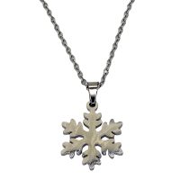 SILVER SNOW FLAKE NECKLACE