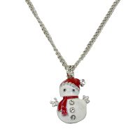 SNOWMAN W/ RED BEANIE + SCARF PENDANT
