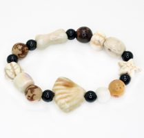BEIGE SHELL ELASTIC BRACELET