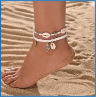 SET OF 2 WHITE MARINE ANKLETS