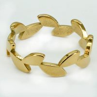 STAINLESS STEEL VINE OF LEAVES RING (LARGE)