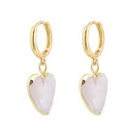 FACETED ROSE QUARTZ HEART EARRINGS