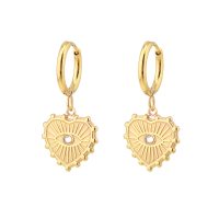 GOLD HEART EVIL EYE HOOPS