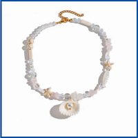 SEASTAR, ROSE QUARTZ CHIP SEASHELL CHOKER