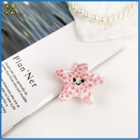 PINK SPOTTED STARFISH  HAIRCLIP
