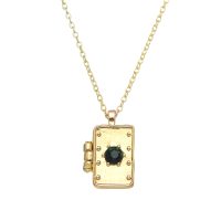 GOLD LOCKET “I AM LOVED” W/ DARK GREEN GEM