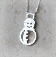 SILVER DAINTY SNOWMAN PENDANT