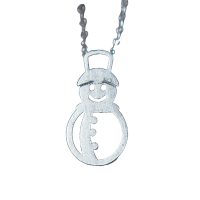 SILVER DAINTY SNOWMAN PENDANT