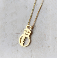 GOLD DAINTY SNOWMAN PENDANT