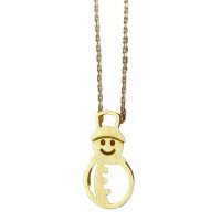 GOLD DAINTY SNOWMAN PENDANT