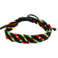 GENUINE LEATHER RASTA BRACELET