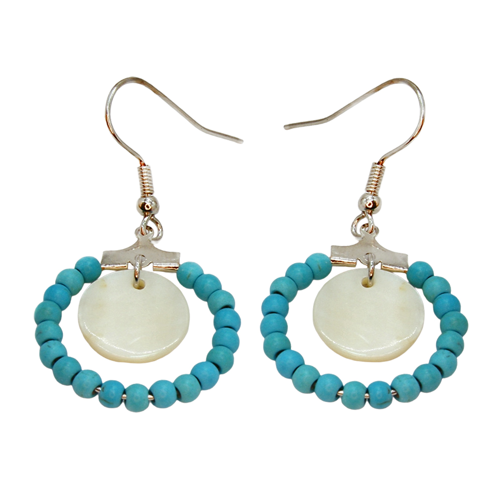 DYED HOWLITE HOOPS W/ SHELL