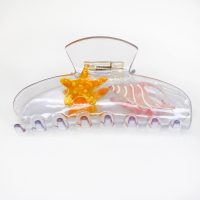 HC326 CLEAR STARFISH & SHELL HAIRCLIP