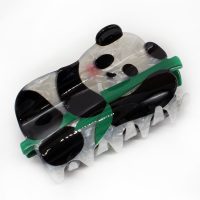 HC332 PANDA W/GREEN BAMBOO HAIRCLIP