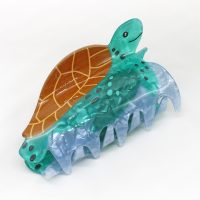 HC334 BLUE TURTLE W/BROWN SHELL HAIRCLIP