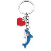 DOLPHIN & LOVE HEART KEYRING