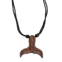 P8194 WOODEN WHALETAIL BLACK STRING CHOKER