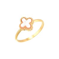 MR319L GOLD MOTHER OF PEARL CLOVER RING (LARGE)
