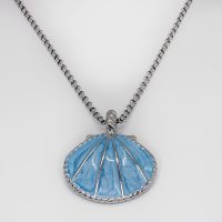 P8252 BLUE TURTLE GOLD CHAIN PENDANT