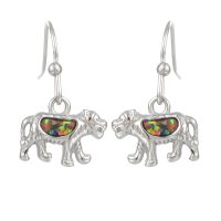 E2182 SYNTHETIC OPAL STAINLESS STEEL TIGER EARRINGS