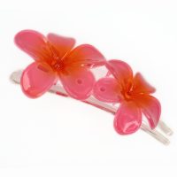 HC340 HAIRCLIP W/ TWO PINK FRANGIPANIS