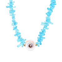 P8312 BLUE CORAL LOOK CHOKER W/ SHELL