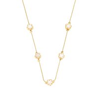 WHITE 3D CLOVERS GOLD PENDANT