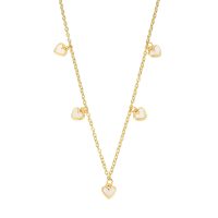 WHITE 3D HEARTS GOLD PENDANT