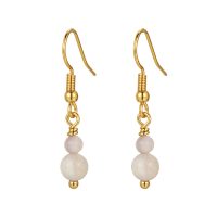 E2210  2-PIECE PEARL GOLD HOOK EARRINGS