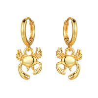 E2211 CRAB GOLD HOOP EARRINGS