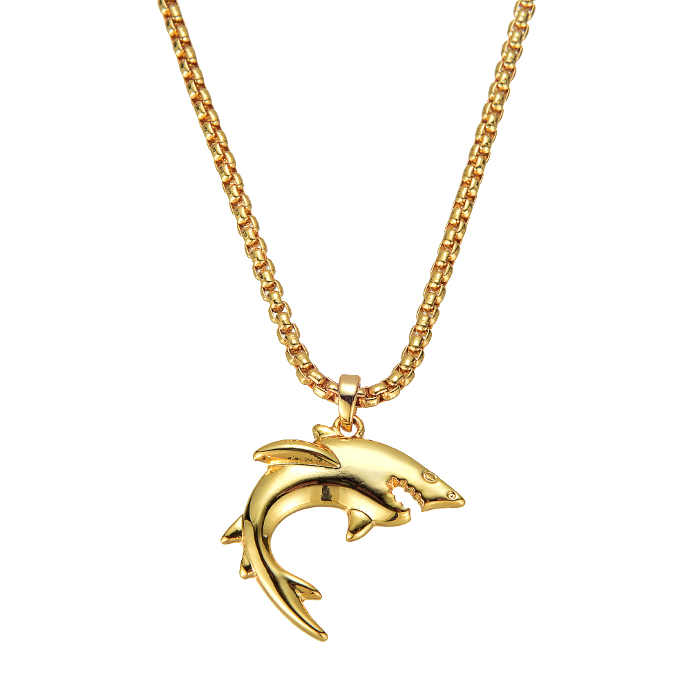 P8351 GOLD SHARK PENDANT