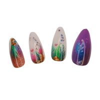 NA1001 24 PIECE FISH STICK ON NAILS W/STICKY DOTS AND NAIL FILE – PACKED IN A HANGSELL BOX