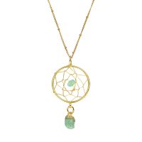 P8365 GOLD DREAM CATCHER W/ AVENTURINE GEM