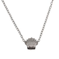 P8377 STAINLESS STEEL TINY CLAM SHELL PENDANT