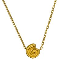 P8381 STAINLESS STEEL GOLD PLATED TINY SWIRL PENDANT