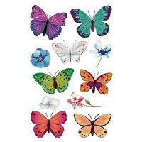 TT1007 BRIGHT BUTTERFLIES TEMPORARY TATTOOS