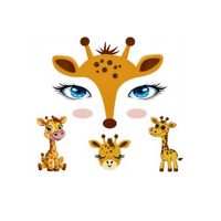 TT1010 GIRAFFE FACE TEMPORARY TATTOOS