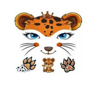 TT1011 LEOPARD FACE TEMPORARY TATTOOS