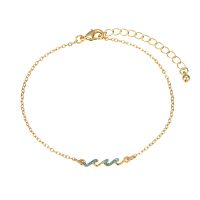 ANP8395 BLUE CRYSTAL WAVE ANKLET
