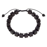 BR8386 CUBE LAVA BEAD BRACELET