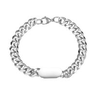 BR8388 STAINLESS STEEL BRACELET W/ I.D. PLATE