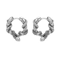 E2219 STAINLESS STEEL COILED SNAKE HOOP EARRINGS