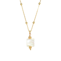 P8447 SQUARE PEARL GOLD PENDANT