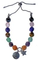 BR7216 MULTI FACETED BRACELET W/ CHARMS “I LOVE YOU TO THE MOON AND BACK”