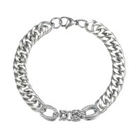 BR8470 STAINLESS STEEL HEAVY LINK KNOT BRACELET