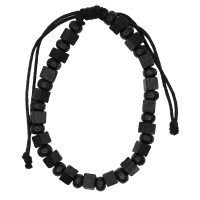 BR8505 BLACK WOODEN BEAD BRACELET