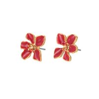 E2235 RED FLOWER EARRINGS