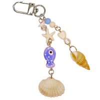 K8494 2-STRAND FISH AND SHELLS KEYRING